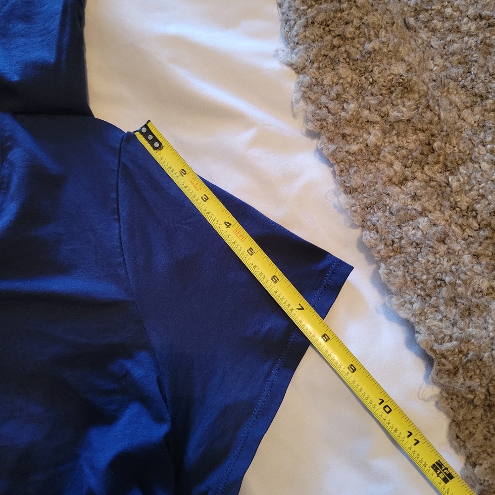 Lands' End New Blue Ruched Dress Size Large - Picture 6 of 11